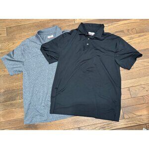 Grand Slam Mens Polo Shirts Size L Black & Gray Lightweight Motion Flow Lot of 2